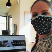 Better safe than sorry: Our editor So<em></em>nja Buske wears a mask to protect herself...