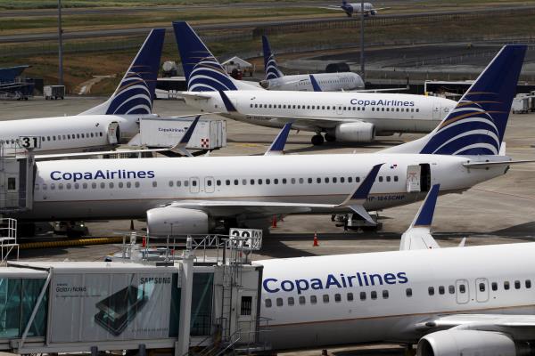 Commercials flights are seen in Tocumen internatio<em></em>nal airport during an organized media visit in Panama City