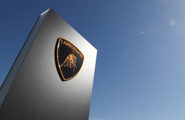 A logo of Lamborghini is seen outside a Lamborghini car dealer, amid the coro<em></em>navirus disease (COVID-19) outbreak in Brussels