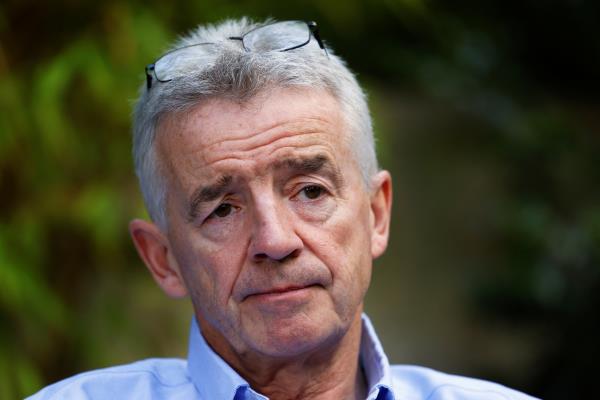 Ryanair CEO speaks during an interview with Reuters, in Brussels