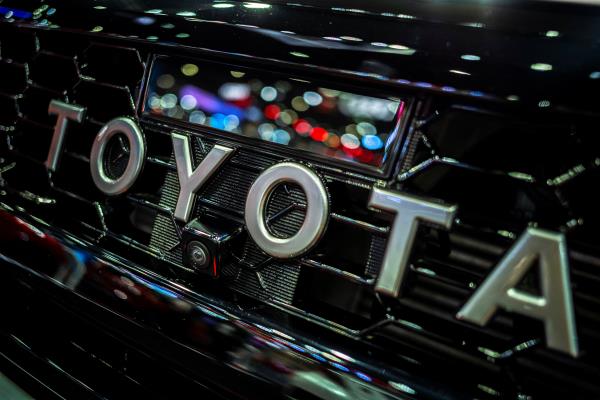 The Toyota logo is pictured at the 43rd Bangkok Internatio<em></em>nal Motor Show, in Bangkok