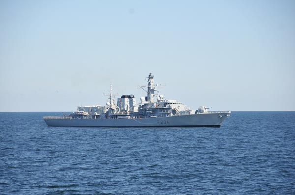 U.S. Navy photo of Royal Navy vessel HMS Mo<em></em>ntrose at sea during Baltic Operations