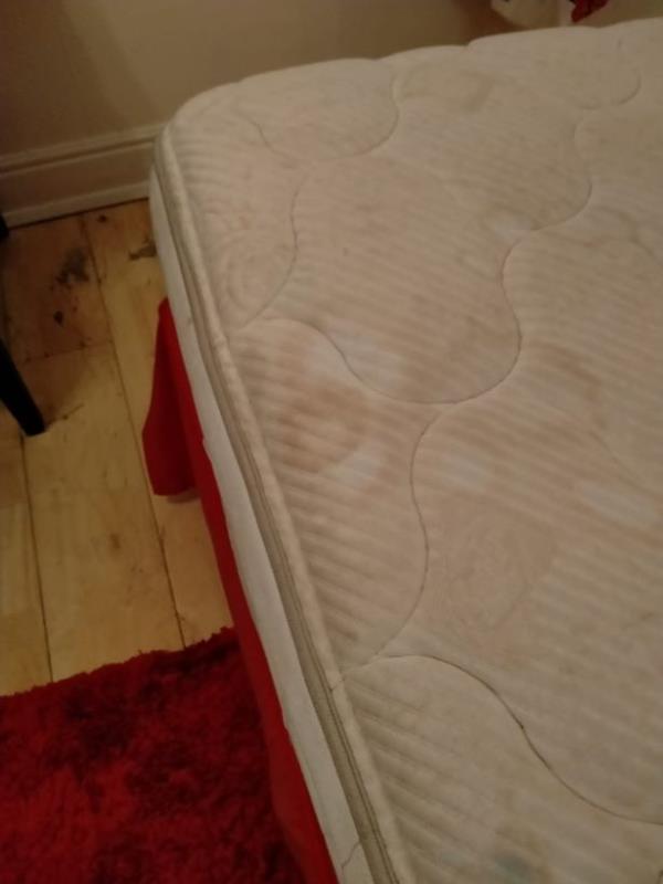 Jeffrey said the mattress was heavily stained by pee and blood, meaning it was a health hazard