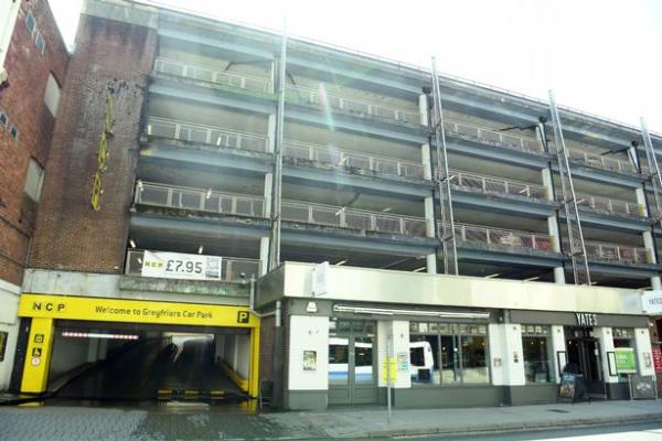 The NCP car park on Greyfriars Road, Cardiff