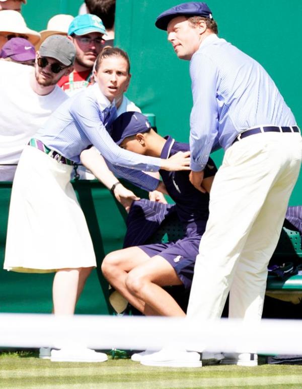 Ball boys and girls are often could by wayward balls during Wimbeldon