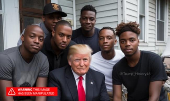 Trump and black voters image circulating on social media from March 2024
