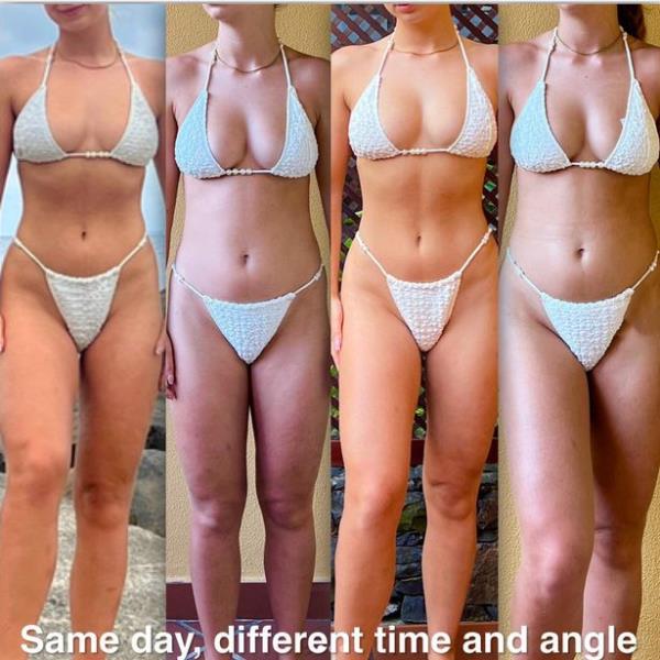 Lizzy High, 22, showed how doing simple things can make your body look different