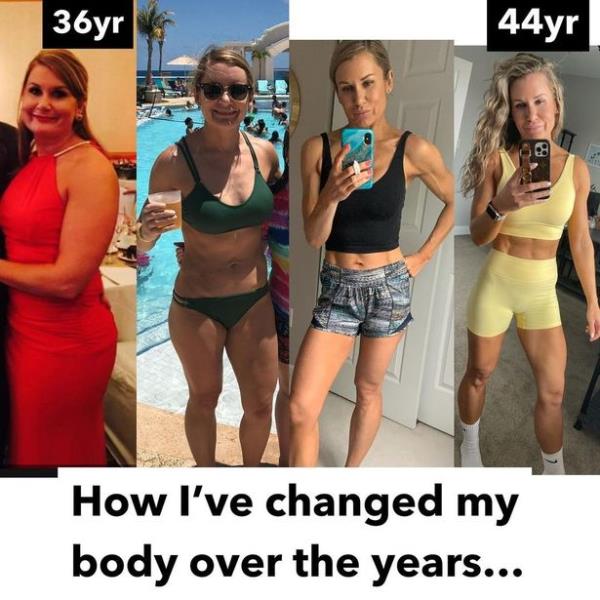 Shannon Collins, 44, has transformed her body over the past eight years