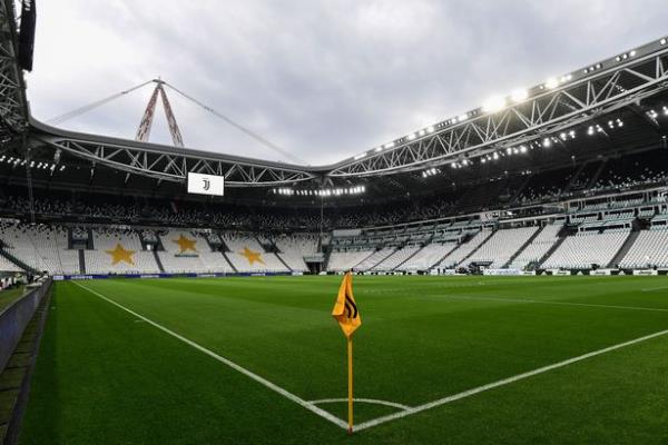 A general view shows the empty stadium prior to the Italian Cup (Coppa Italia) semi-final second leg football match Juventus vs AC Milan on June 12, 2020 at the Allianz stadium in Turin, the first to be played in Italy since March 9 and the lockdown aimed at curbing the spread of the COVID-19 infection, caused by the novel coronavirus.
