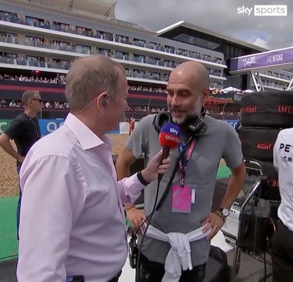 Guardiola spent time on the grid with Mercedes