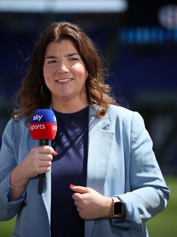 Caroline Barker of Sky Sports looks on prior to the FA Women's Super League match between Reading and Chelsea at Select Car Leasing Stadium on May 27, 2023 in Reading, England.