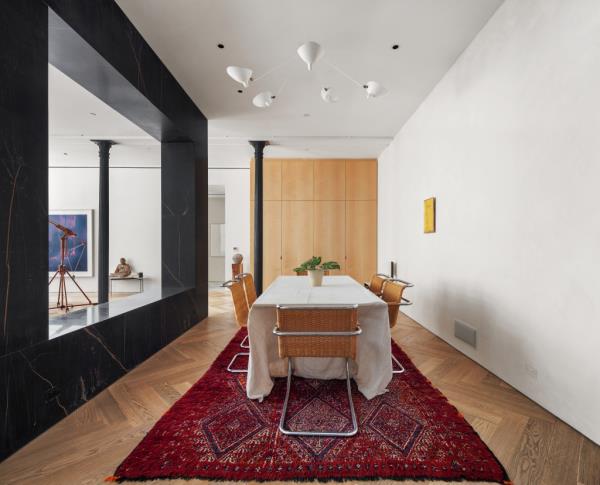 Interior of the home's dining area. 