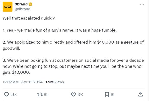 Dbrand shocks with racist tweet at customer; thinks you'll be ok with it in return for $10,000