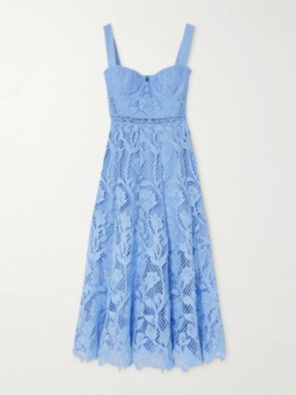 Guipure Lace Midi Dress
