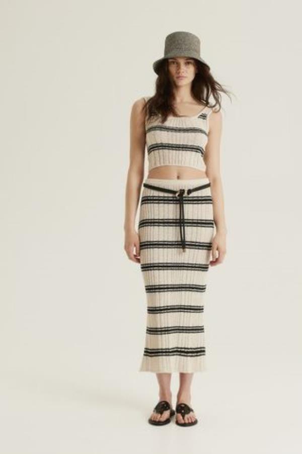 Rib-Knit Pencil Skirt