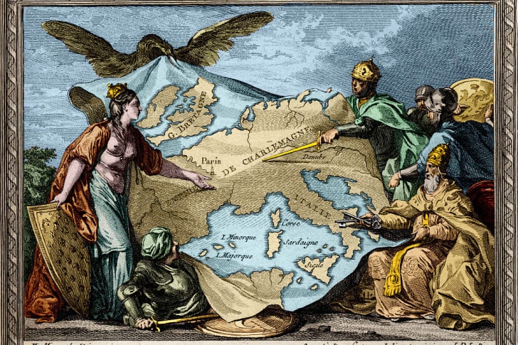 Allegorical Illustration of the Empire of Charlemagne in 814 by Moreau le Jeune