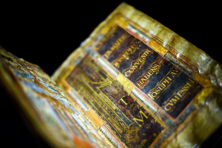 The Godescalc Gospels, an illustrated manus<em></em>cript created during Charlemagne’s reign, at an exhibition in Germany in 2014.