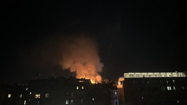 The scene of the fire in south Kensington overnight Pic: Susi Petherick