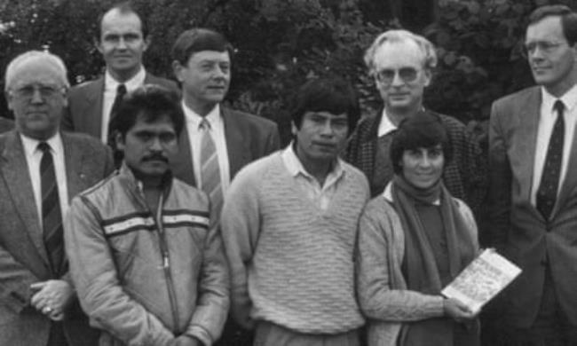 Frans van der Hoff, back row, second right, with a delegation from the UCIRI cooperative visiting Solidaridad.
