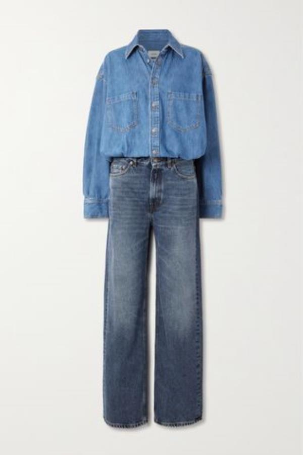 + Net Sustain Tilda Two-Tone Denim Jumpsuit