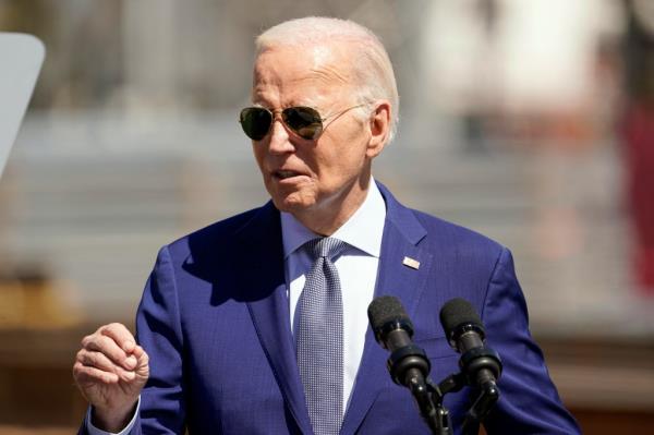 President Joe Biden speaks a<em></em>bout an agreement to provide Intel with up to $8.5 billion in direct funding and $11 billion in loans for computer chip plants in Arizona, Ohio, New Mexico and Oregon, Wednesday March 20, 2024