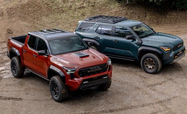 Tacoma and 2025 4Runner parked together