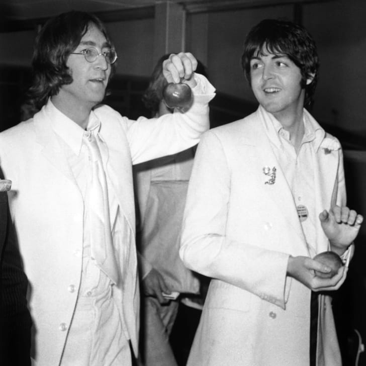 Photo of John Lennon and Paul McCartney.