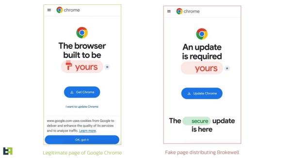 The legitimate Chrome update is on the left while the one on the right is a fake - Major /con<em></em>firm/i! Fake Chrome update for Android installs trojan that will access your banking apps