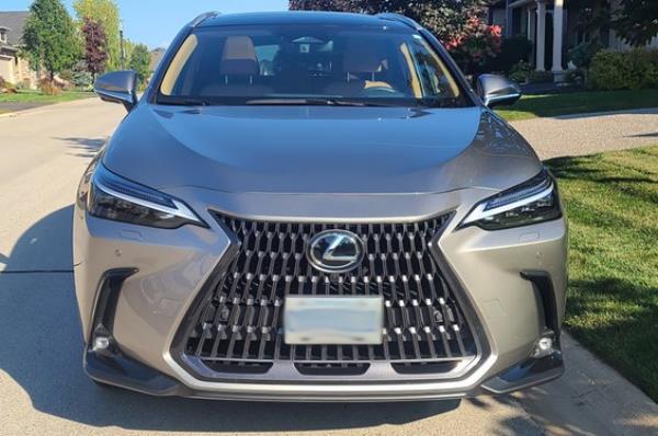 Spindle grille of the Lexus as it appears on the 2023 NX 350h.