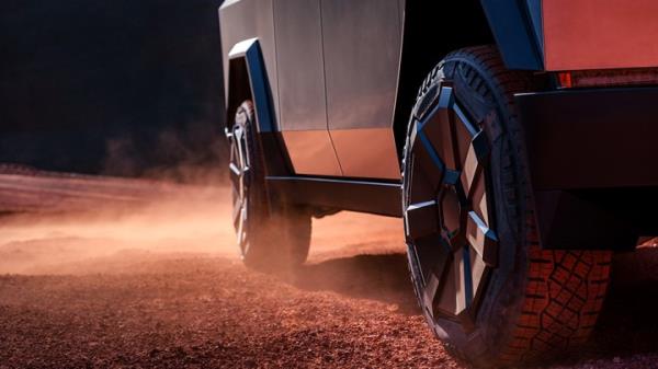 Even the Cybertruck's 20in wheels are unlike anything else