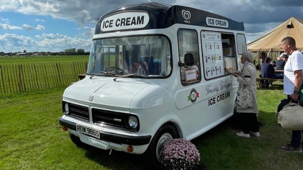 Even the ice cream vans are period vehicles
