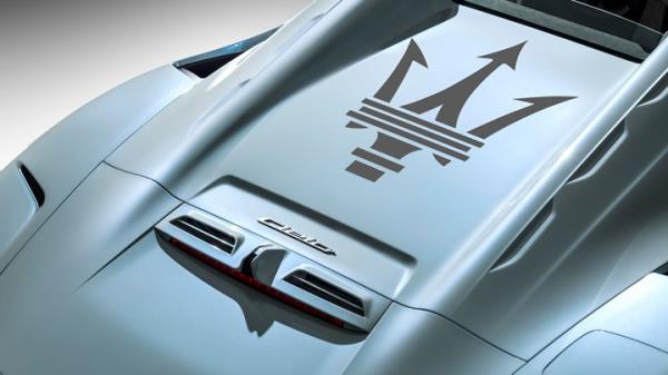 Maserati MC20 Notte: rear static, doors open, black paint