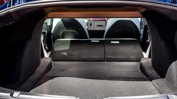 Rear seats fold in Tesla Model 3