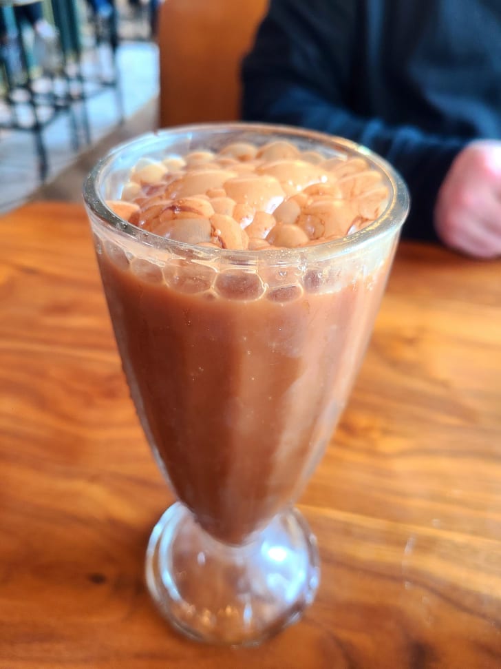 An egg cream is pictured