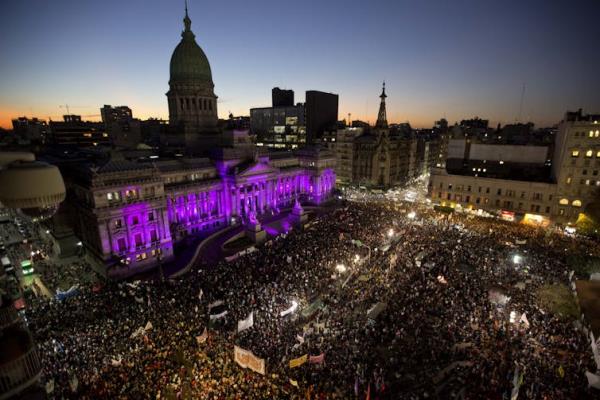 Demo<em></em>nstration against gender violence in Argentina.