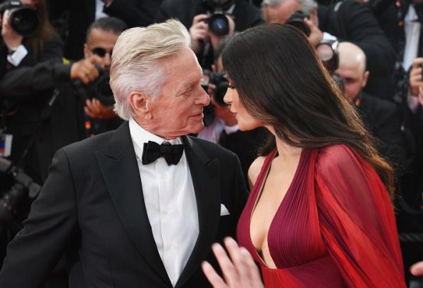 Michael Douglas, left, and Catherine Zeta-Jo<em></em>nes are photographed together on May 16, 2023, in Cannes, France.