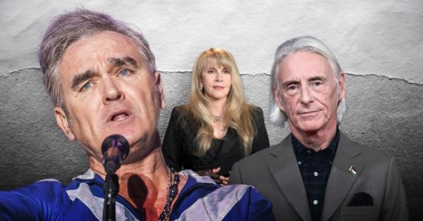 A compilation image on Morrissey, Stevie Nicks, and Paul Weller