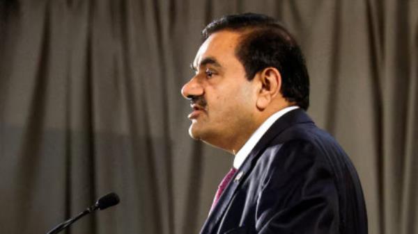 Indian billio<em></em>naire Gautam Adani speaks during an inauguration ceremony after the Adani Group completed the purchase of Haifa Port earlier in January 2023, in Haifa port, Israel. Photo: Collected 
