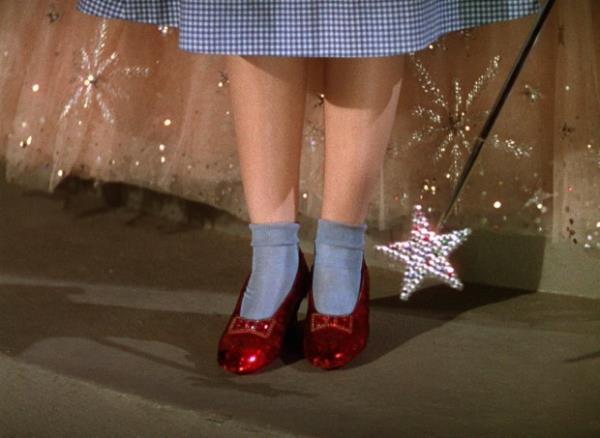 Fans of the "Wizard of Oz" book series have wo<em></em>ndered why Dorothy's silver slippers were changed to ruby in the musical film adaption. The ico<em></em>nic slippers were changed to ruby to take advantage of the Technicolor filming process. One pair of the slippers have been sold and are now in the Smithsonian.