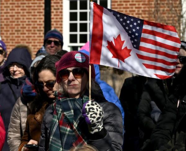 Protesters rally on President's Day at Lawyers Mall in Annapolis against the policies of President Do<em></em>nald Trump and Elon Musk as part of the natio<em></em>nwide "50501" Movement. (Paul W. Gillespie/Staff)