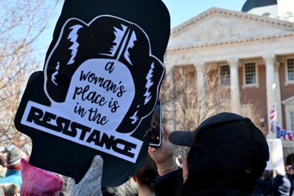 Protesters rally on President's Day at Lawyers Mall in Annapolis against the policies of President Do<em></em>nald Trump and Elon Musk as part of the natio<em></em>nwide "50501" Movement. (Paul W. Gillespie/Staff)